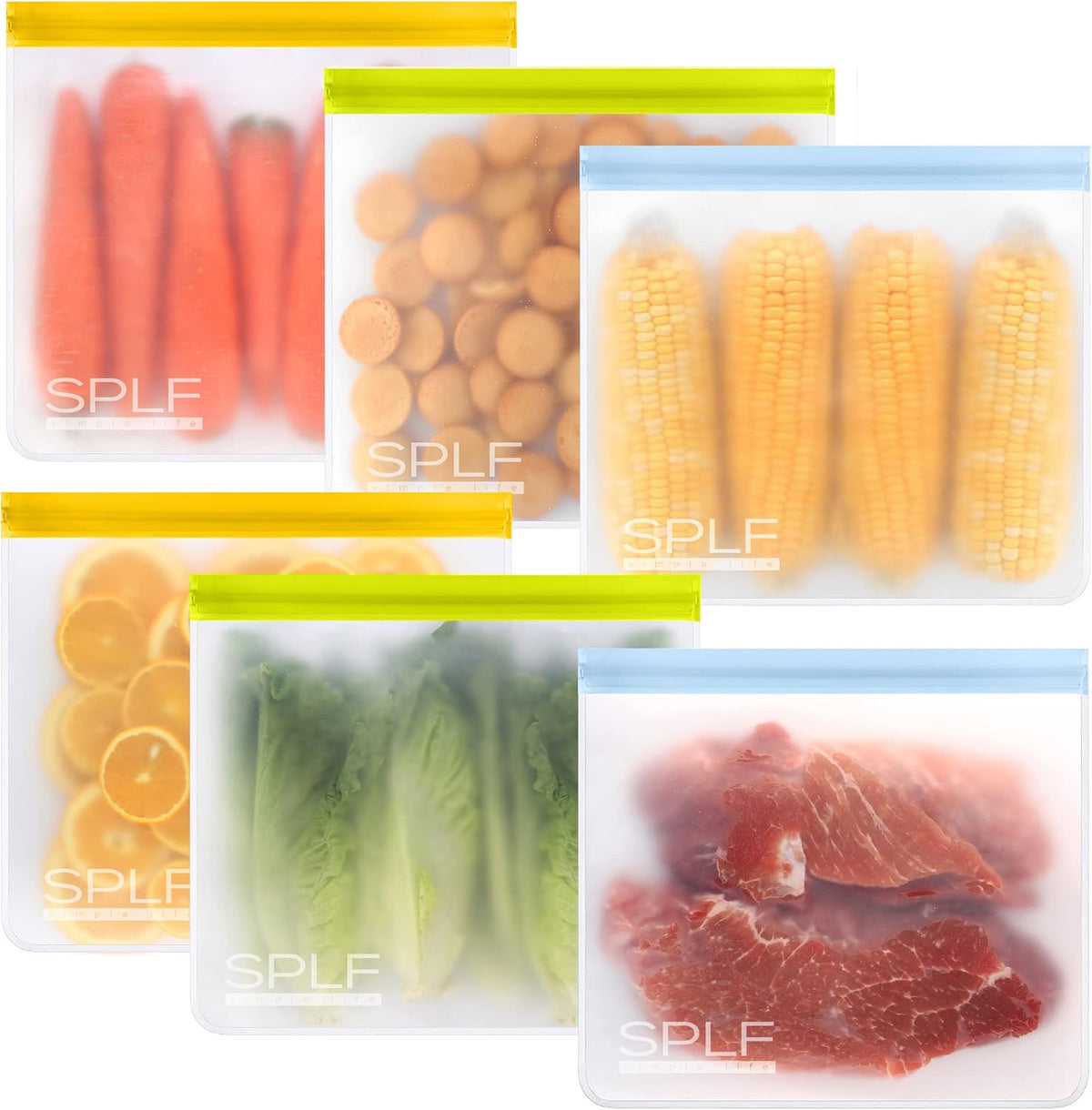 Dishwasher Safe Reusable Food Storage Bags, Gray
