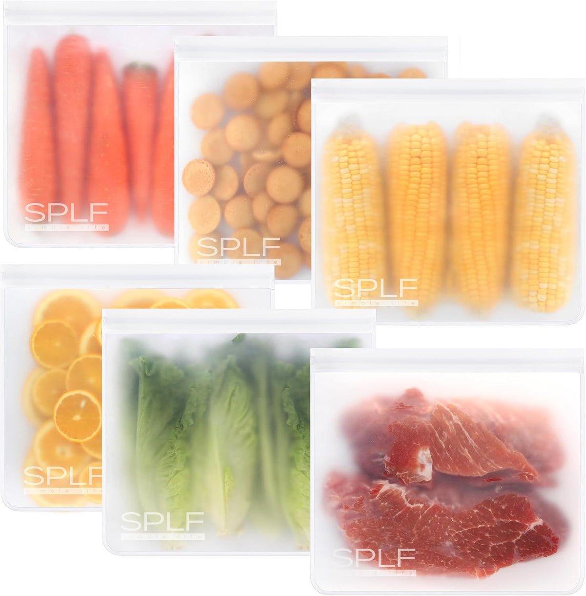 Dishwasher Safe Reusable Food Storage Bags, Gray