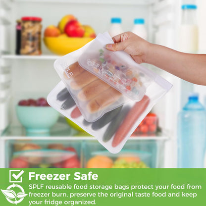Dishwasher Safe Reusable Food Storage Bags, Gray