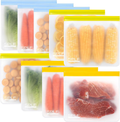 Dishwasher Safe Reusable Food Storage Bags, Gray