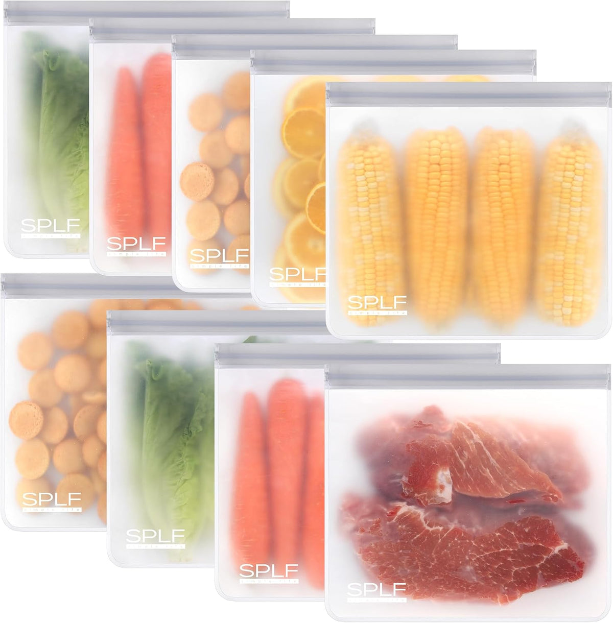 Dishwasher Safe Reusable Food Storage Bags, Gray