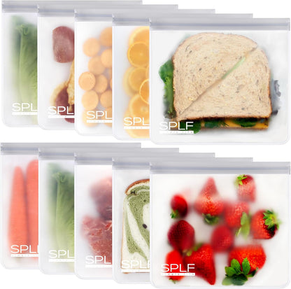 Dishwasher Safe Reusable Food Storage Bags, Gray