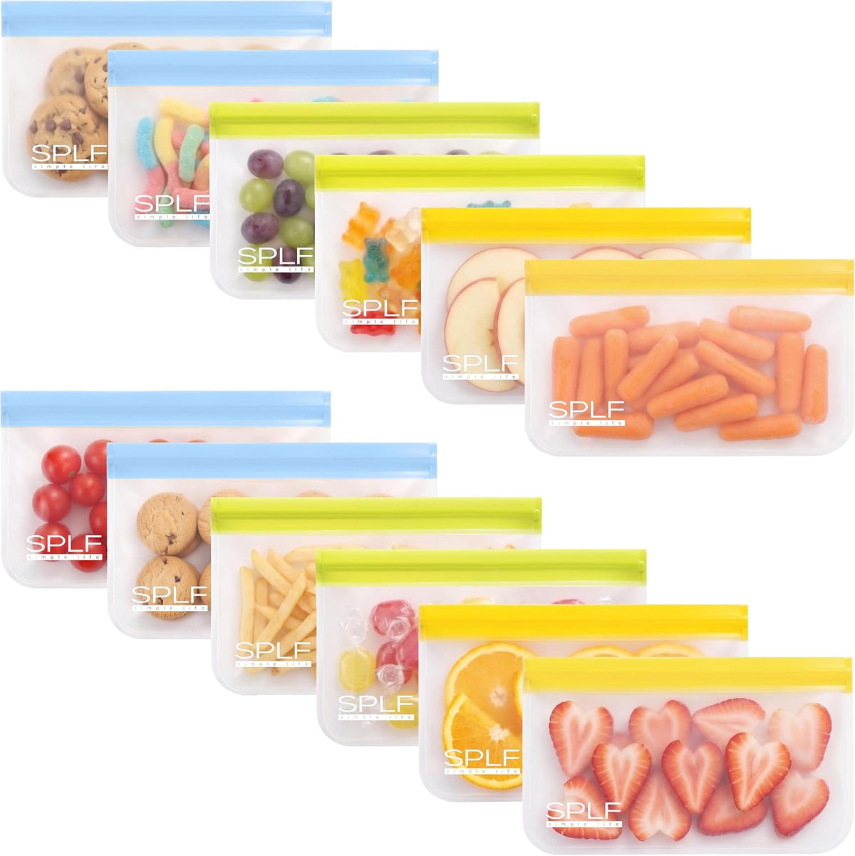 Dishwasher Safe Reusable Food Storage Bags, Gray