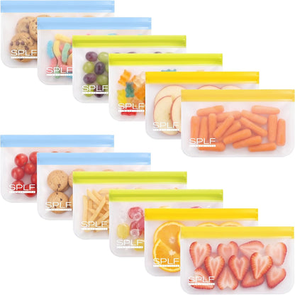 Dishwasher Safe Reusable Food Storage Bags, Gray