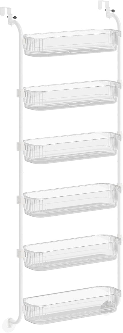 6 Tier Over the Door Spice Rack, Steel, PET Plastic | Spice Organizer, Over the Door Organizer, PET Plastic, Ink Black, GLORA Collection UKCS046BH01
