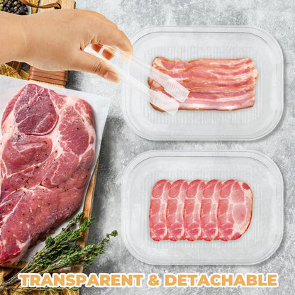 Deli Meat Container for Fridge, 3 Tier Stackable Clear Deli Meats Containers with Lid & Clip, Cold Cuts Storage Containers, Bacon Cheese Container, for Lunch Meat,Salami, Bacon, Cheese & Meal Prep
