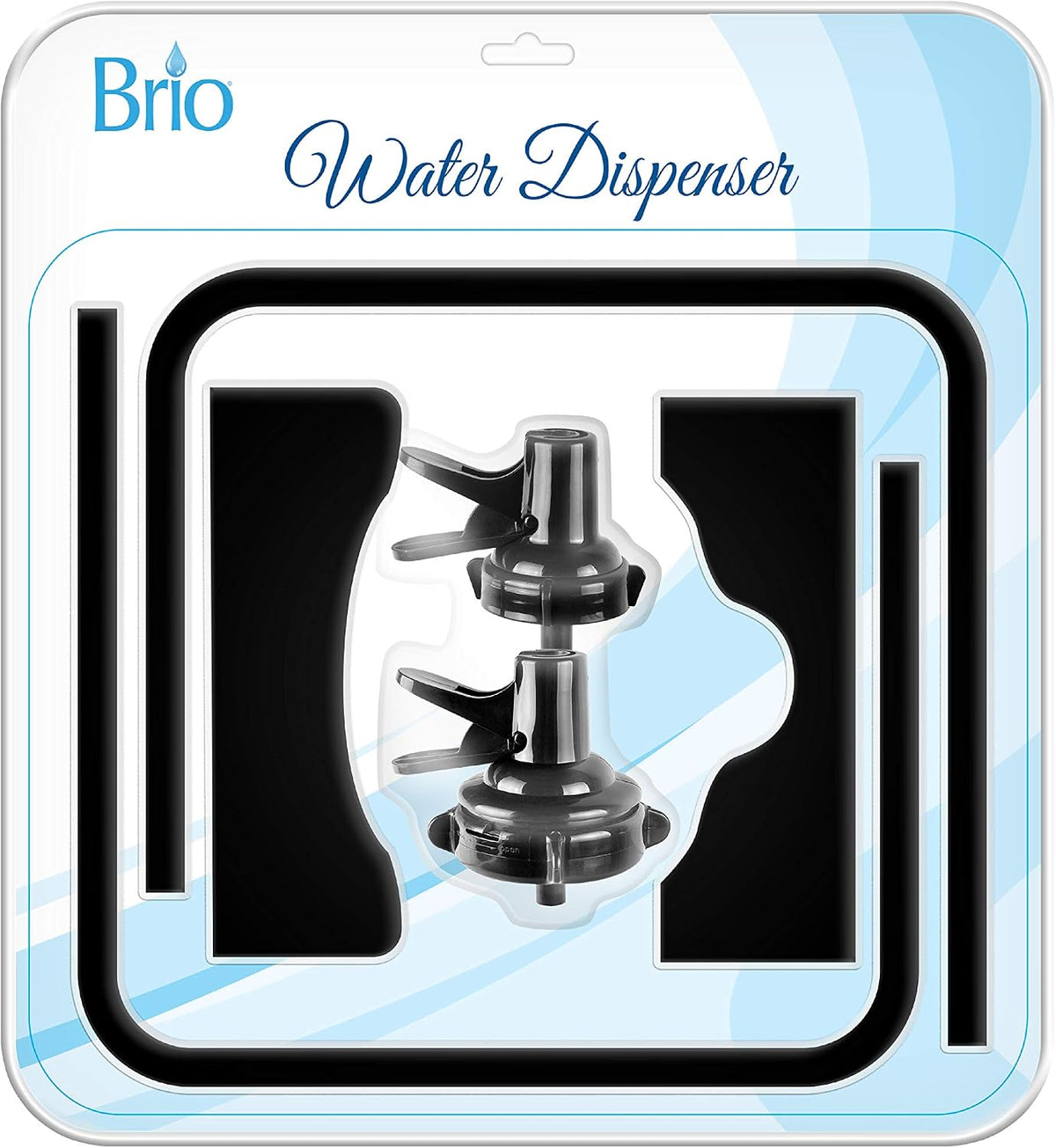 Stainless Steel 3-5 Gallon Water Jug Stand and 2 Dispenser Valves, Rust-Resistant Non Slip Water Stand with BPA Free Fast Flow Water Spout Fits BOTH 48mm and 55mm Bottles 2 CAPS INCLUDED (Black)