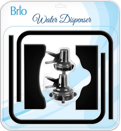 Stainless Steel 3-5 Gallon Water Jug Stand and 2 Dispenser Valves, Rust-Resistant Non Slip Water Stand with BPA Free Fast Flow Water Spout Fits BOTH 48mm and 55mm Bottles 2 CAPS INCLUDED (Black)