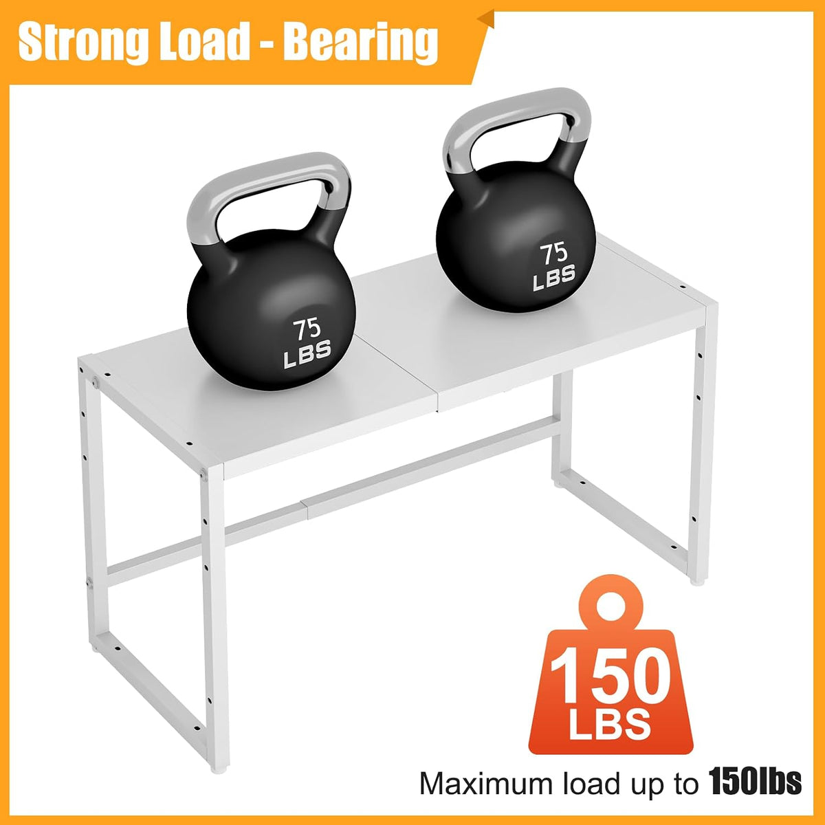 150 LBS Expandable Storage Shelves, Adjustable Metal Shelving Unit Rack