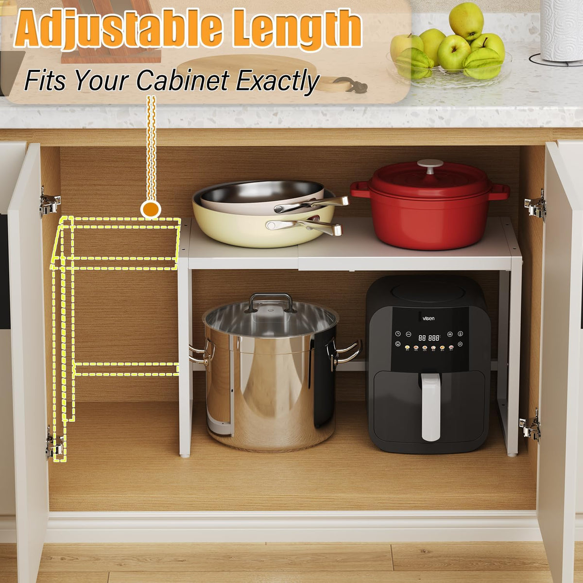 150 LBS Expandable Storage Shelves, Adjustable Metal Shelving Unit Rack