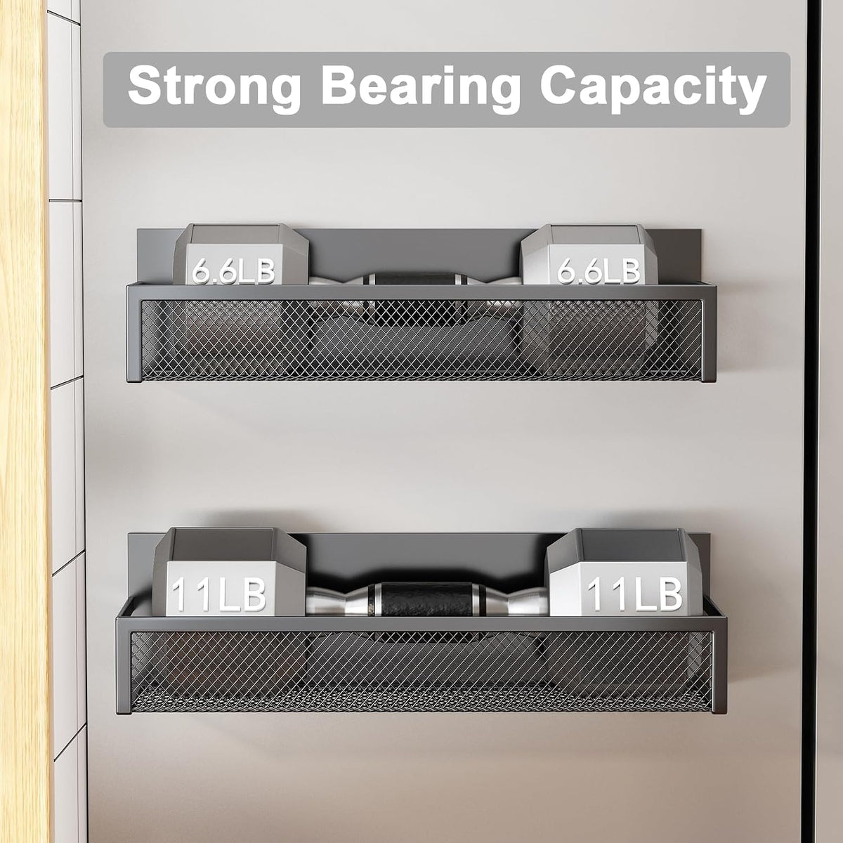 Magnetic Spice Rack for Refrigerator, Magnetic Shelf, Moveable Fridge Organizer with 8-Hook Rack, Seasoning Organizer for Kitchen