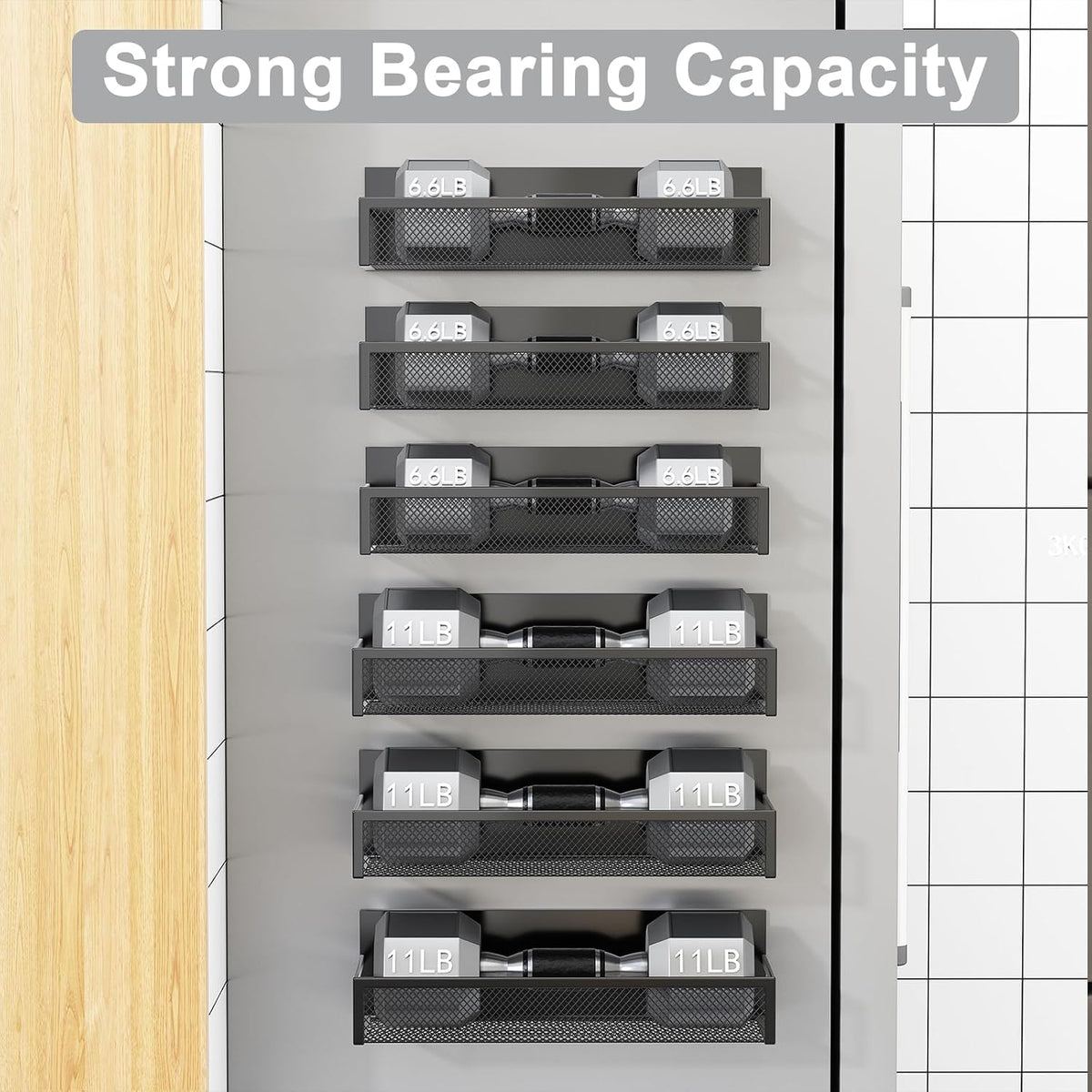 Magnetic Spice Rack for Refrigerator, Magnetic Shelf, Moveable Fridge Organizer with 8-Hook Rack, Seasoning Organizer for Kitchen