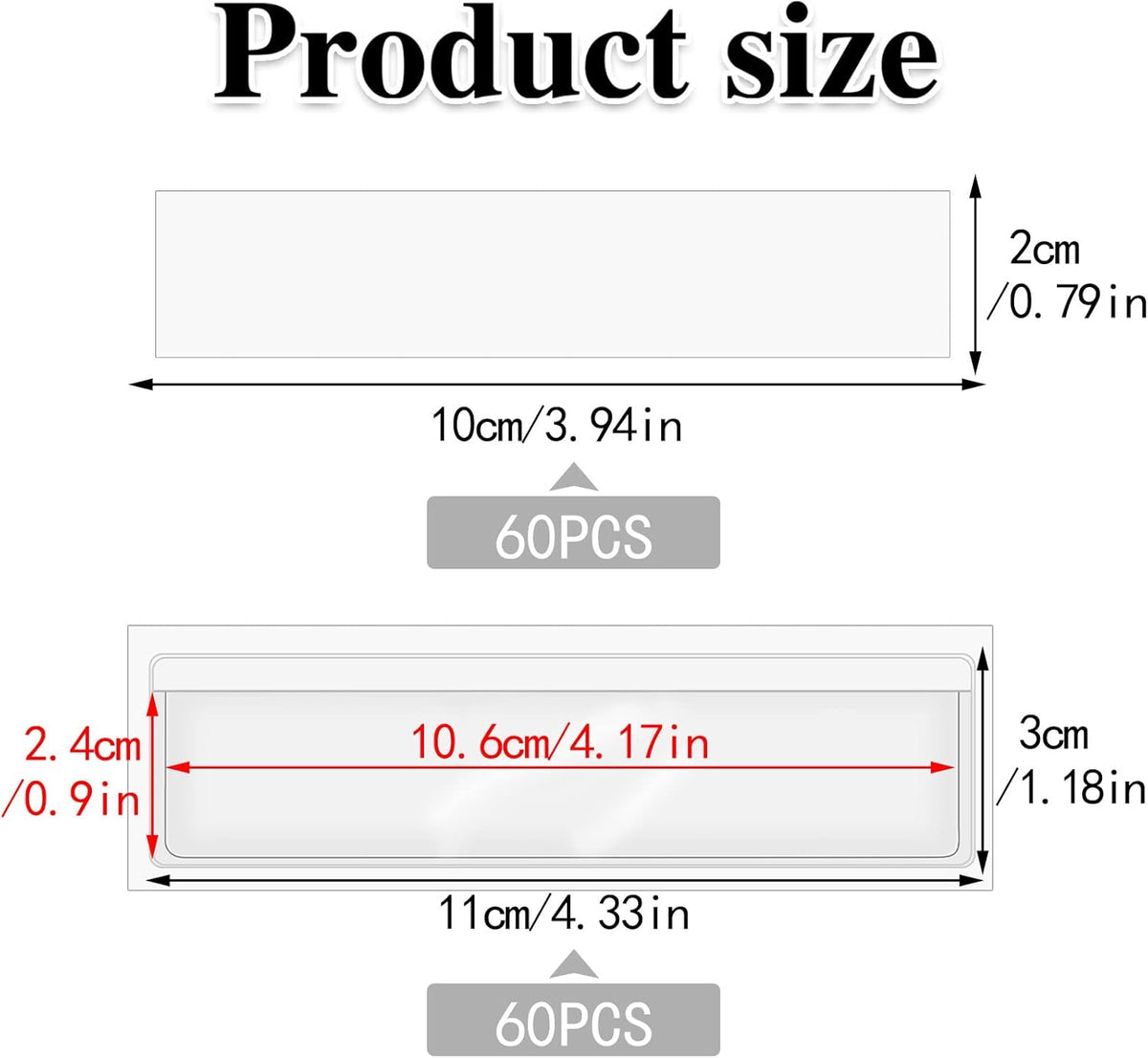 3" x 5" Adhesive Index Card Holders Clear PVC Label Holders | Top-loading label pockets, removable adhesive, clear PVC, for bins, shelves, totes, library and office use