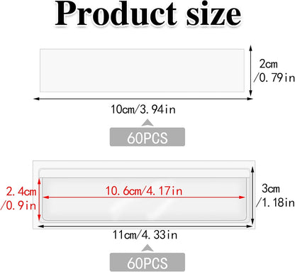 3" x 5" Adhesive Index Card Holders Clear PVC Label Holders | Top-loading label pockets, removable adhesive, clear PVC, for bins, shelves, totes, library and office use