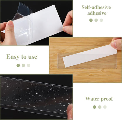 3" x 5" Adhesive Index Card Holders Clear PVC Label Holders | Top-loading label pockets, removable adhesive, clear PVC, for bins, shelves, totes, library and office use