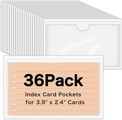 3" x 5" Adhesive Index Card Holders Clear PVC Label Holders | Top-loading label pockets, removable adhesive, clear PVC, for bins, shelves, totes, library and office use