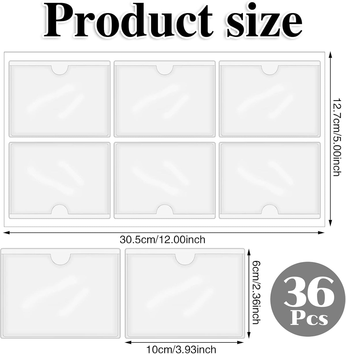 3" x 5" Adhesive Index Card Holders Clear PVC Label Holders | Top-loading label pockets, removable adhesive, clear PVC, for bins, shelves, totes, library and office use