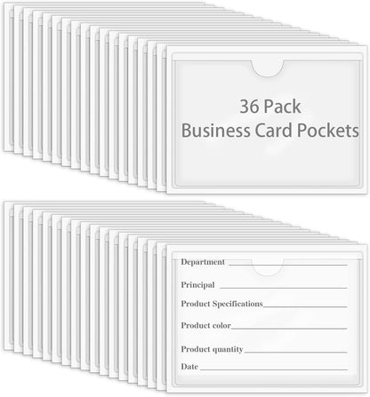 3" x 5" Adhesive Index Card Holders Clear PVC Label Holders | Top-loading label pockets, removable adhesive, clear PVC, for bins, shelves, totes, library and office use