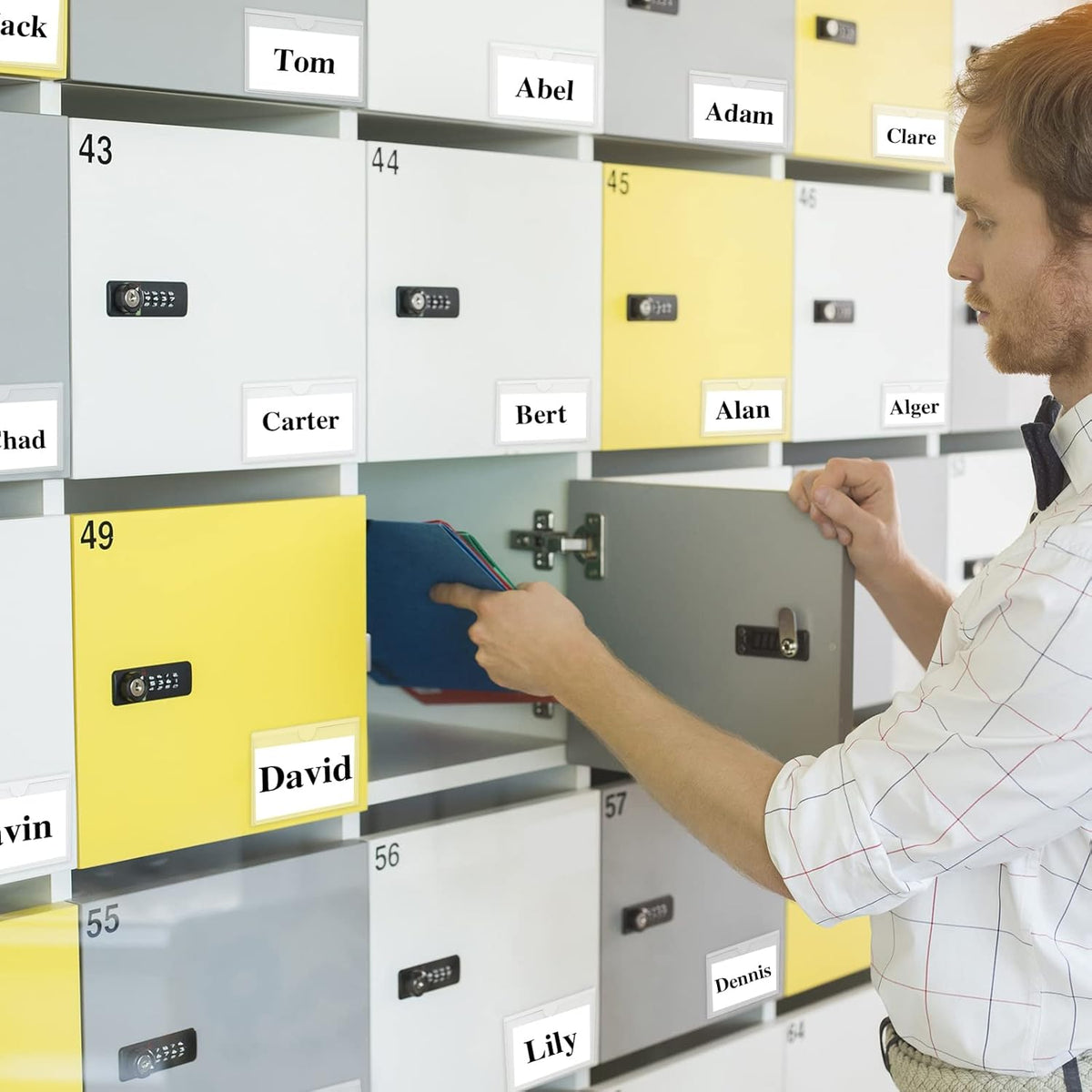 3" x 5" Adhesive Index Card Holders Clear PVC Label Holders | Top-loading label pockets, removable adhesive, clear PVC, for bins, shelves, totes, library and office use