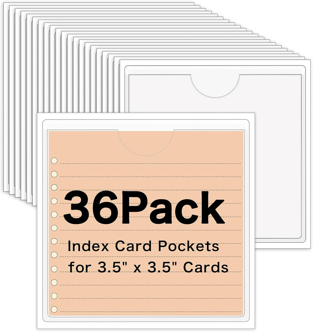 3" x 5" Adhesive Index Card Holders Clear PVC Label Holders | Top-loading label pockets, removable adhesive, clear PVC, for bins, shelves, totes, library and office use