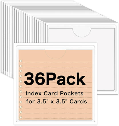 3" x 5" Adhesive Index Card Holders Clear PVC Label Holders | Top-loading label pockets, removable adhesive, clear PVC, for bins, shelves, totes, library and office use