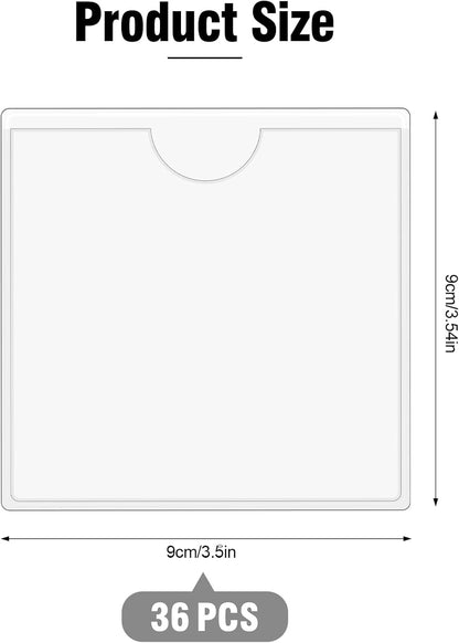 3" x 5" Adhesive Index Card Holders Clear PVC Label Holders | Top-loading label pockets, removable adhesive, clear PVC, for bins, shelves, totes, library and office use