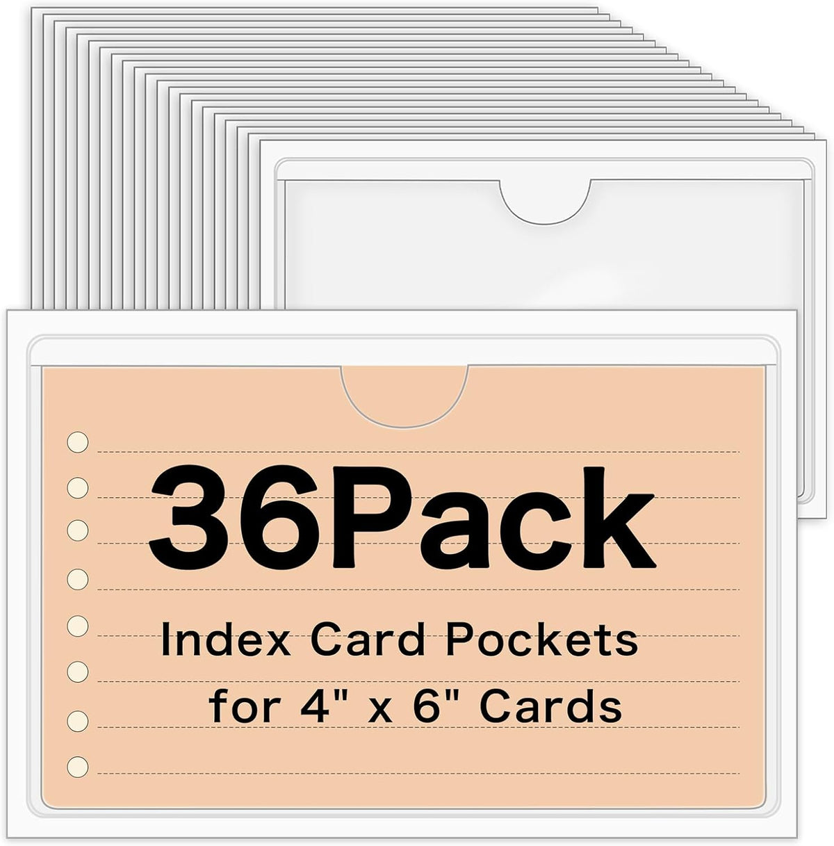 3" x 5" Adhesive Index Card Holders Clear PVC Label Holders | Top-loading label pockets, removable adhesive, clear PVC, for bins, shelves, totes, library and office use