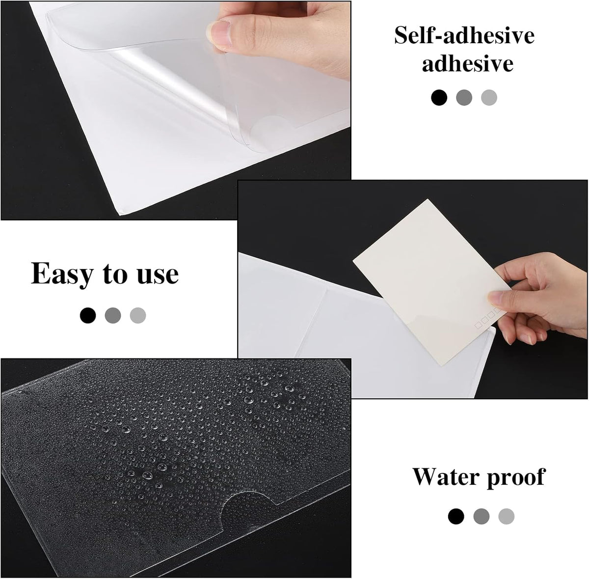 3" x 5" Adhesive Index Card Holders Clear PVC Label Holders | Top-loading label pockets, removable adhesive, clear PVC, for bins, shelves, totes, library and office use