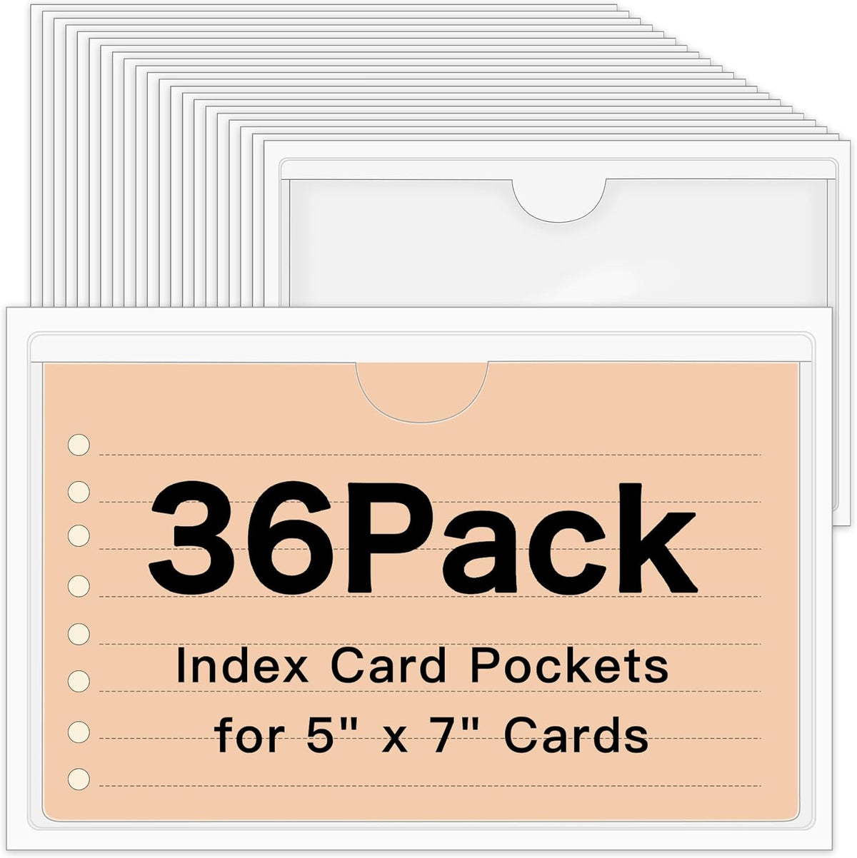3" x 5" Adhesive Index Card Holders Clear PVC Label Holders | Top-loading label pockets, removable adhesive, clear PVC, for bins, shelves, totes, library and office use