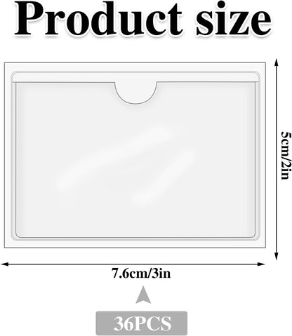 3" x 5" Adhesive Index Card Holders Clear PVC Label Holders | Top-loading label pockets, removable adhesive, clear PVC, for bins, shelves, totes, library and office use