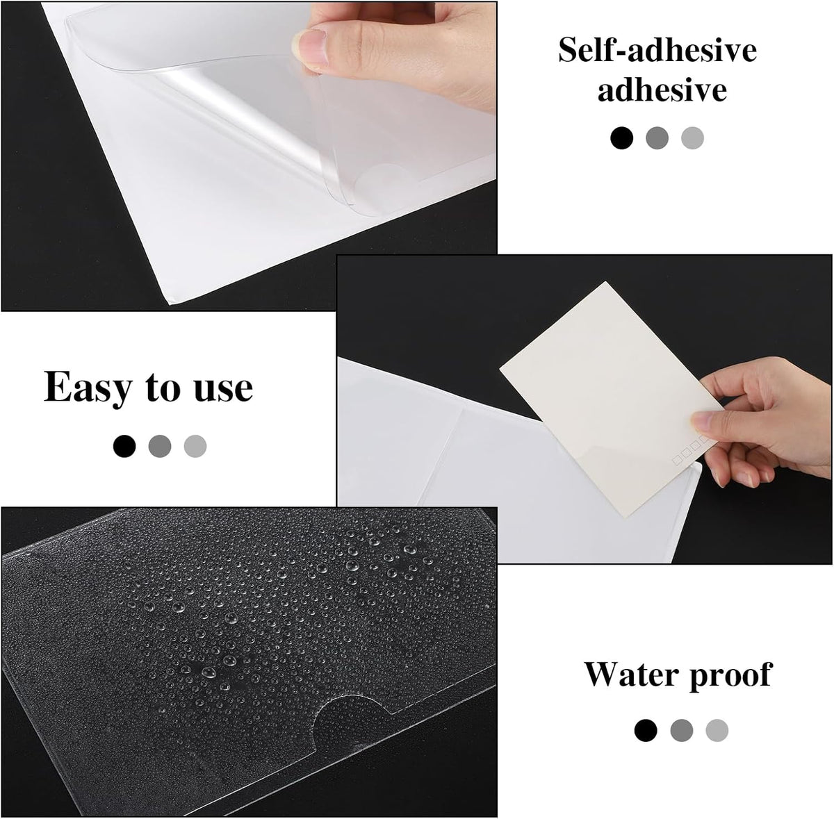 3" x 5" Adhesive Index Card Holders Clear PVC Label Holders | Top-loading label pockets, removable adhesive, clear PVC, for bins, shelves, totes, library and office use
