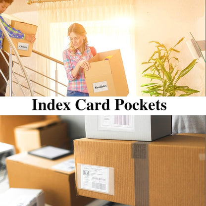 3" x 5" Adhesive Index Card Holders Clear PVC Label Holders | Top-loading label pockets, removable adhesive, clear PVC, for bins, shelves, totes, library and office use