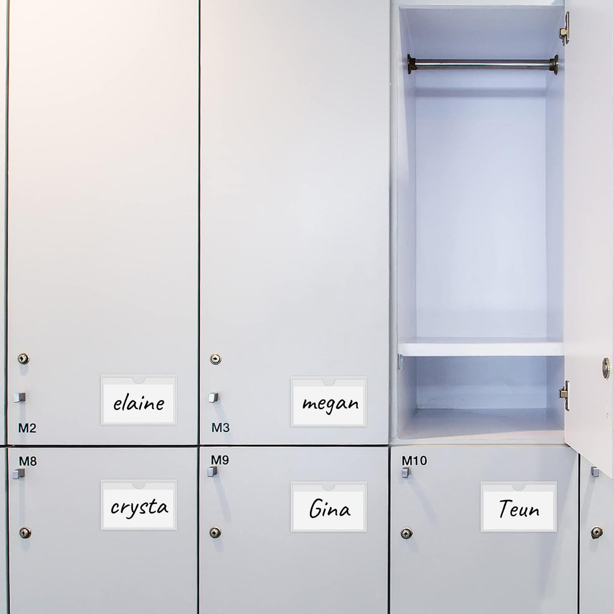 3" x 5" Adhesive Index Card Holders Clear PVC Label Holders | Top-loading label pockets, removable adhesive, clear PVC, for bins, shelves, totes, library and office use