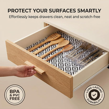 Shelf and Cabinet Liner, Easy Cut Protective (Gray, 12 in x 10 ft)