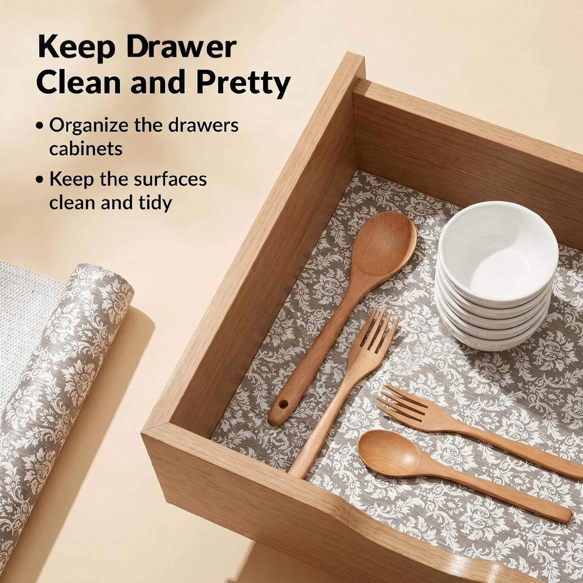 Shelf and Cabinet Liner, Easy Cut Protective (Gray, 12 in x 10 ft)