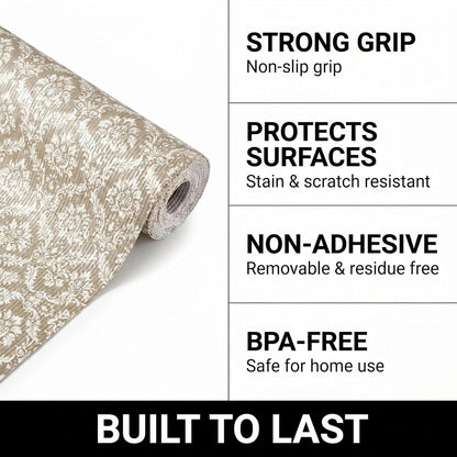 Shelf and Cabinet Liner, Easy Cut Protective (Gray, 12 in x 10 ft)