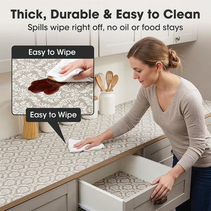 Shelf and Cabinet Liner, Easy Cut Protective (Gray, 12 in x 10 ft)