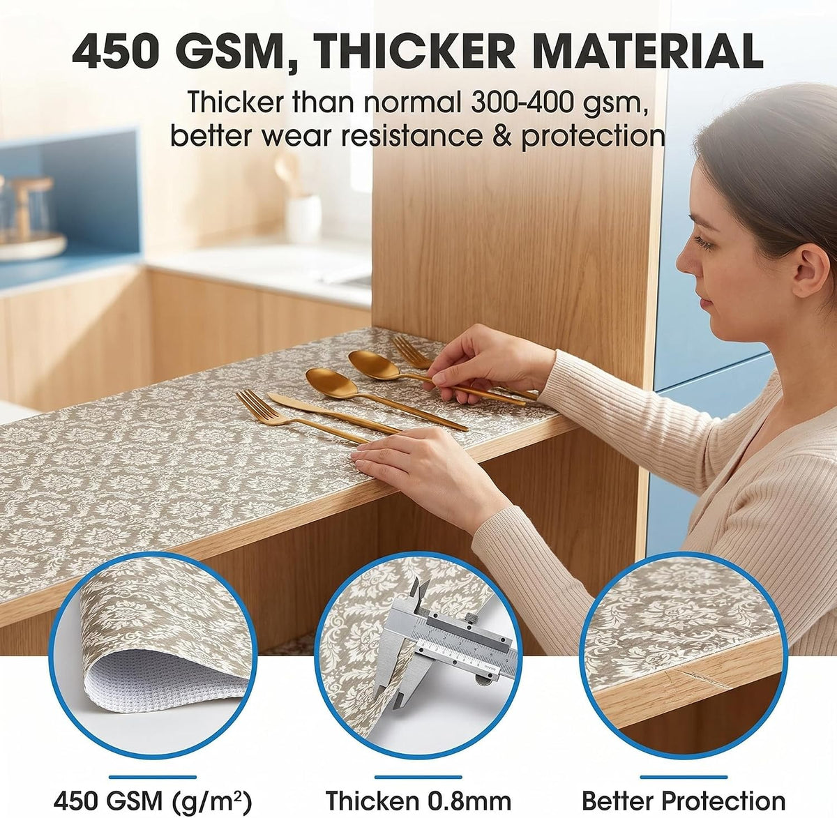 Shelf and Cabinet Liner, Easy Cut Protective (Gray, 12 in x 10 ft)