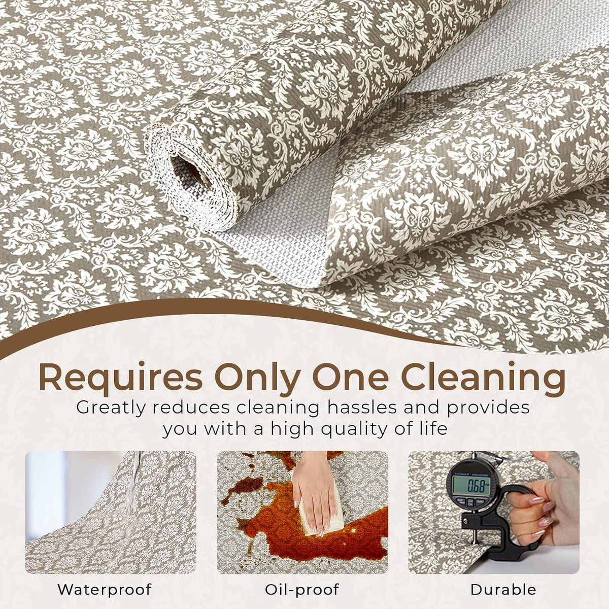Shelf and Cabinet Liner, Easy Cut Protective (Gray, 12 in x 10 ft)