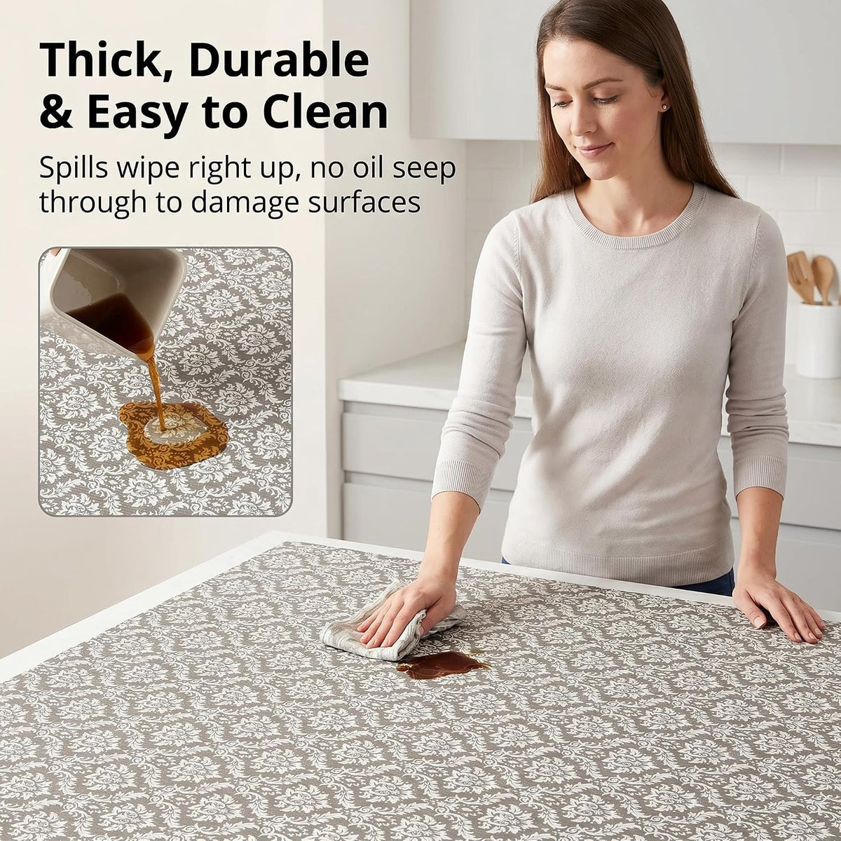 Shelf and Cabinet Liner, Easy Cut Protective (Gray, 12 in x 10 ft)