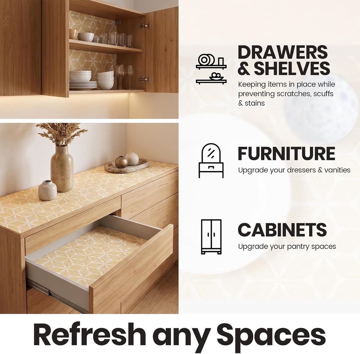 Shelf and Cabinet Liner, Easy Cut Protective (Gray, 12 in x 10 ft)