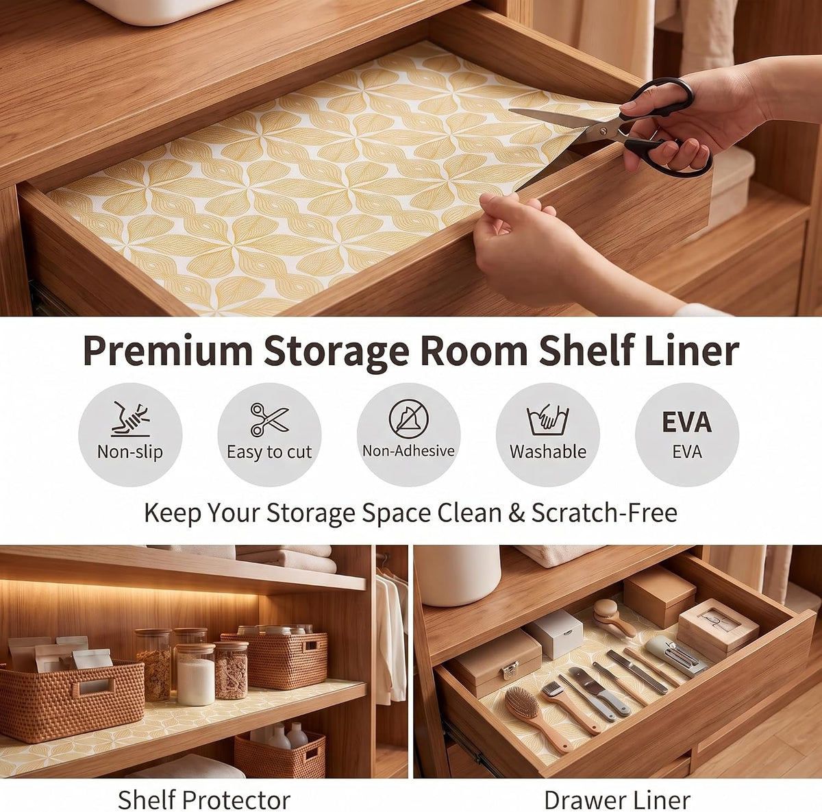 Shelf and Cabinet Liner, Easy Cut Protective (Gray, 12 in x 10 ft)