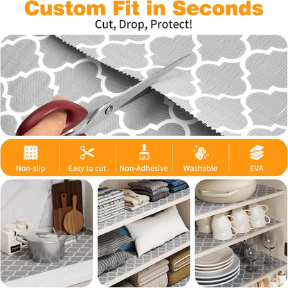 Shelf and Cabinet Liner, Easy Cut Protective (Gray, 12 in x 10 ft)