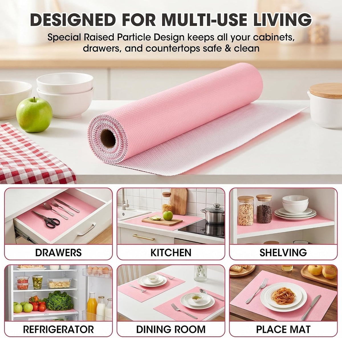 Shelf and Cabinet Liner, Easy Cut Protective (Gray, 12 in x 10 ft)