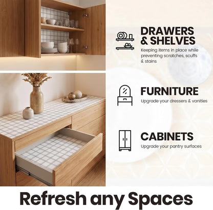Shelf and Cabinet Liner, Easy Cut Protective (Gray, 12 in x 10 ft)
