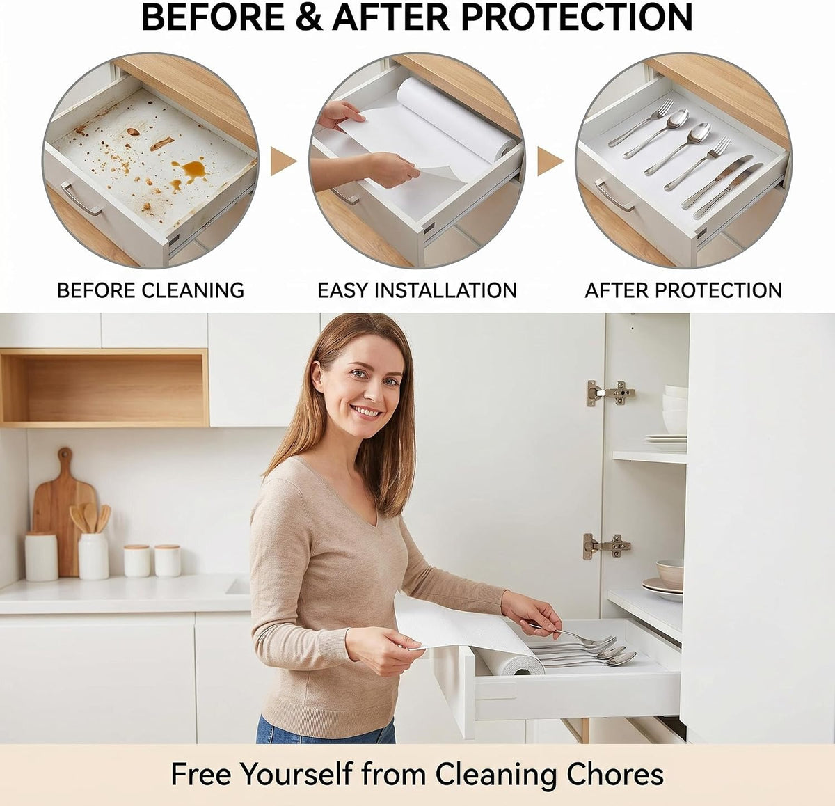 Shelf and Cabinet Liner, Easy Cut Protective (Gray, 12 in x 10 ft)