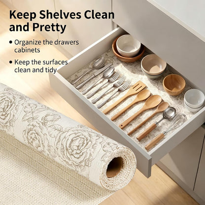 Shelf and Cabinet Liner, Easy Cut Protective (Gray, 12 in x 10 ft)