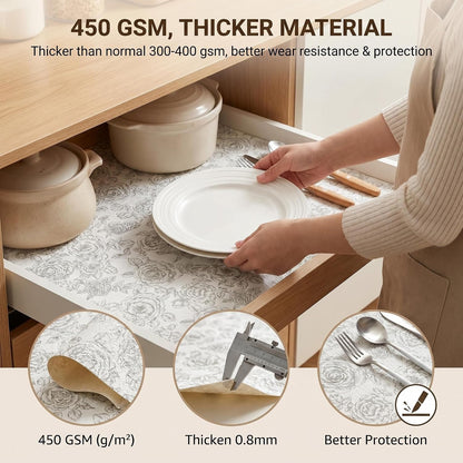 Shelf and Cabinet Liner, Easy Cut Protective (Gray, 12 in x 10 ft)