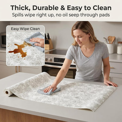 Shelf and Cabinet Liner, Easy Cut Protective (Gray, 12 in x 10 ft)