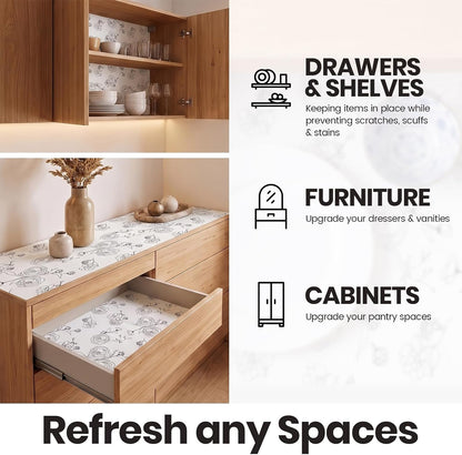 Shelf and Cabinet Liner, Easy Cut Protective (Gray, 12 in x 10 ft)